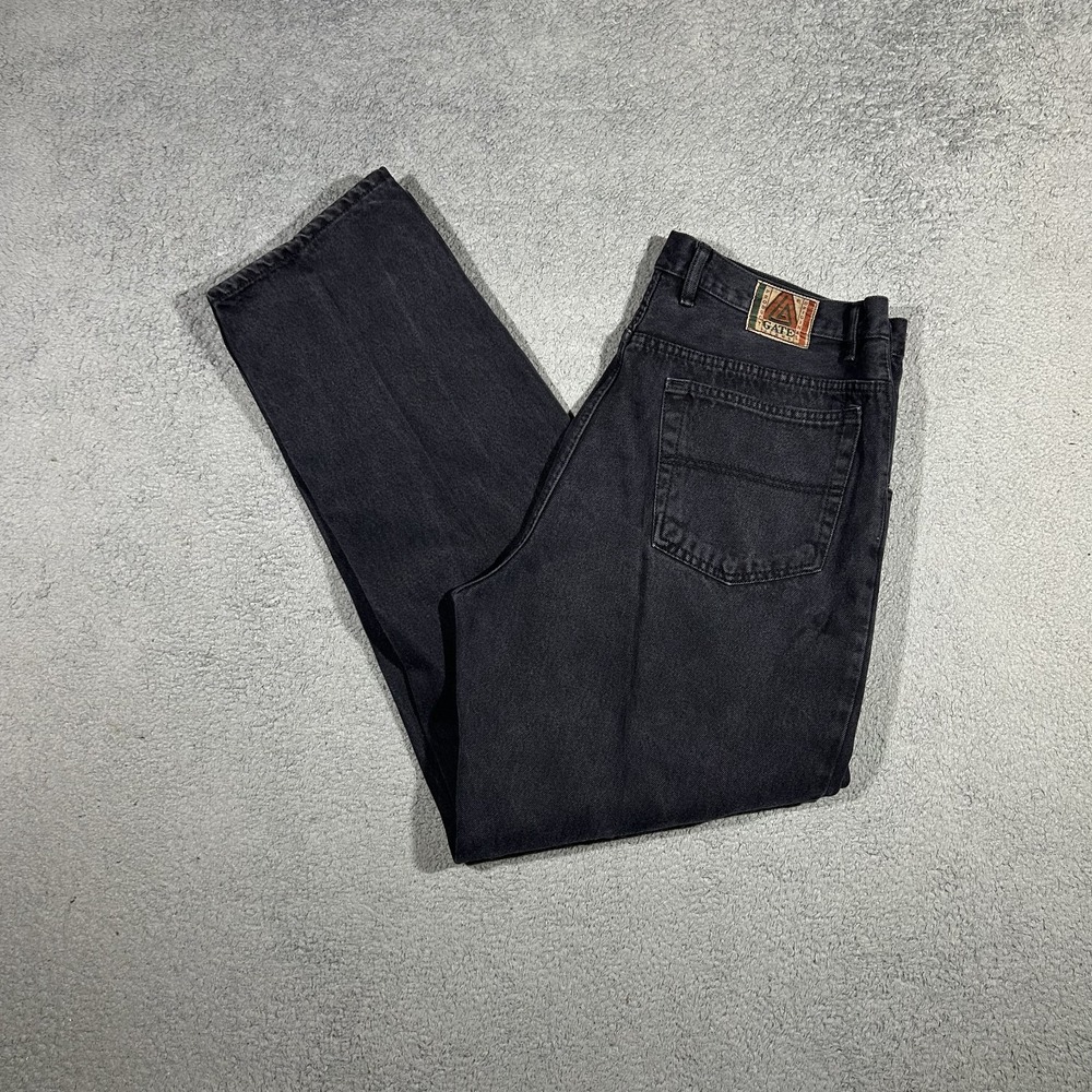 Vintage LA Gate Jeans Mens 38 Black Denim Baggy Fit Relaxed Straight #2818